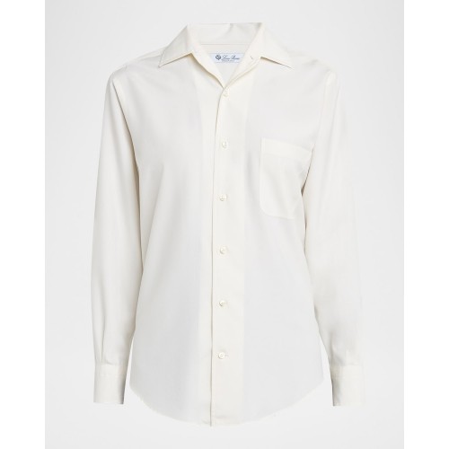 [2024] Loropiana Andre Button Down Silk Blouse