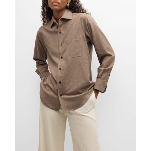 [2024] Loropiana Andre Wool Button-Down Shirt